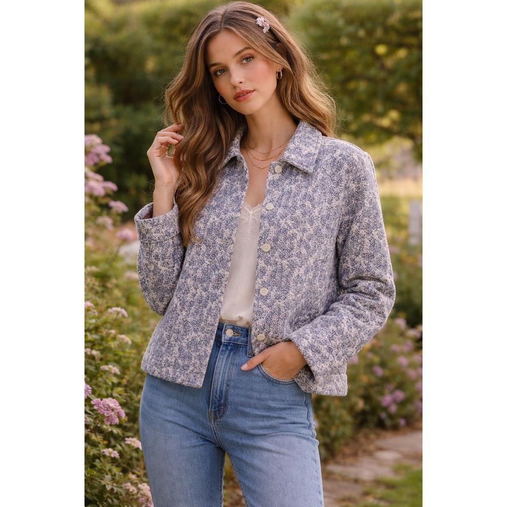 VTG Laura Ashley Quilted Paisley Cotton Jacket Boho Cottage Prairie Floral Large